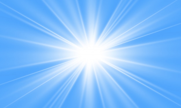 White beautiful light explodes with a transparent explosion. Vector, bright illustration for perfect effect with sparkles. Bright Star. Transparent shine of the gloss gradient, bright flash.