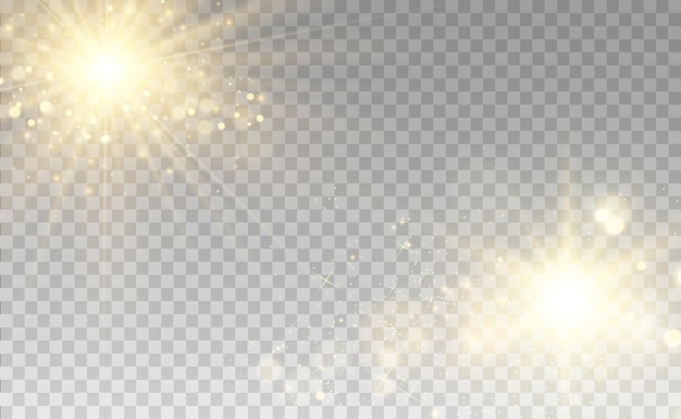 White beautiful light explodes with a transparent explosion Vector bright illustration for perfect