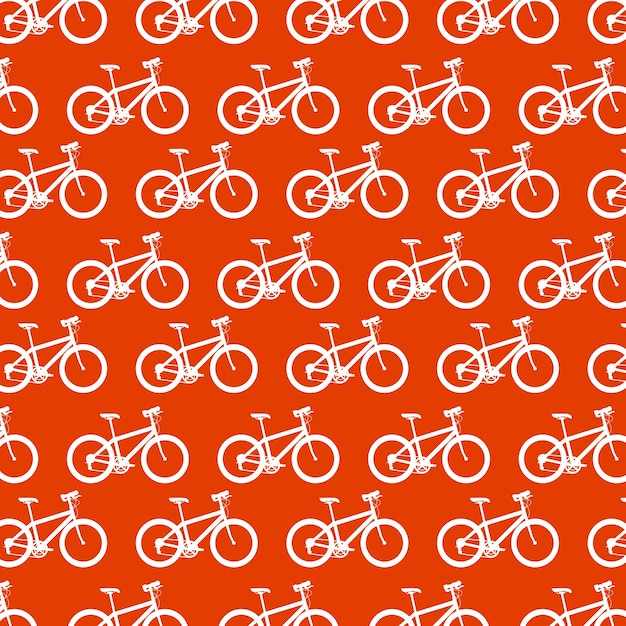 Vector white bicycles sport transport seamless pattern