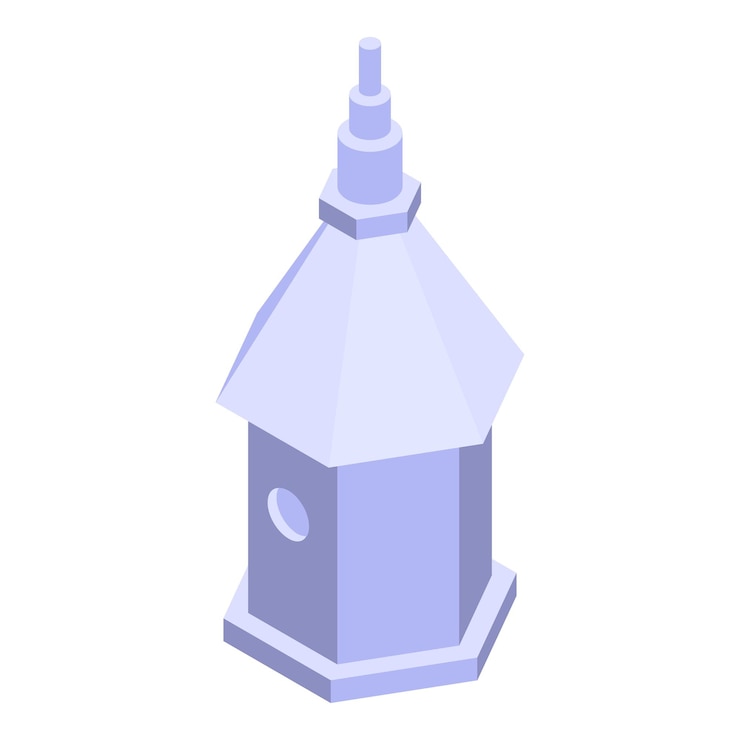Vector white bird house icon isometric of white bird house vector icon for web design isolated on white background