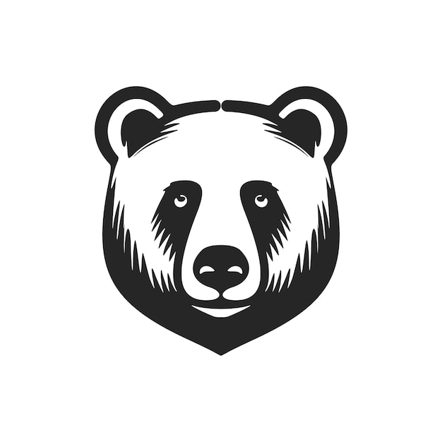 White and black bear vector logo sleek and stylish