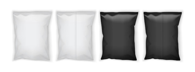 Vector white and black blank packaging isolated on white background top and bottom view