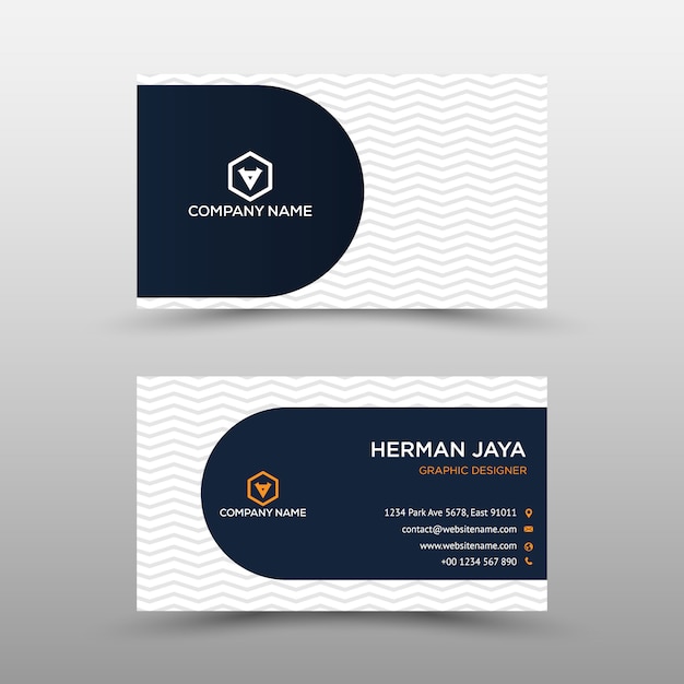 White and Black Business Card Template