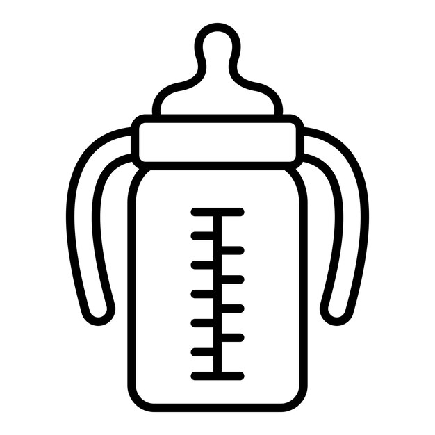 a white and black drawing of a bottle with a white lid