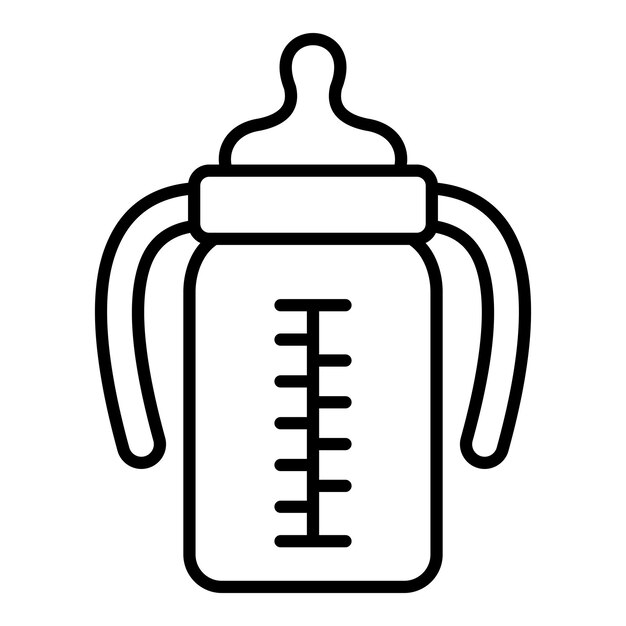 a white and black drawing of a bottle with a white lid