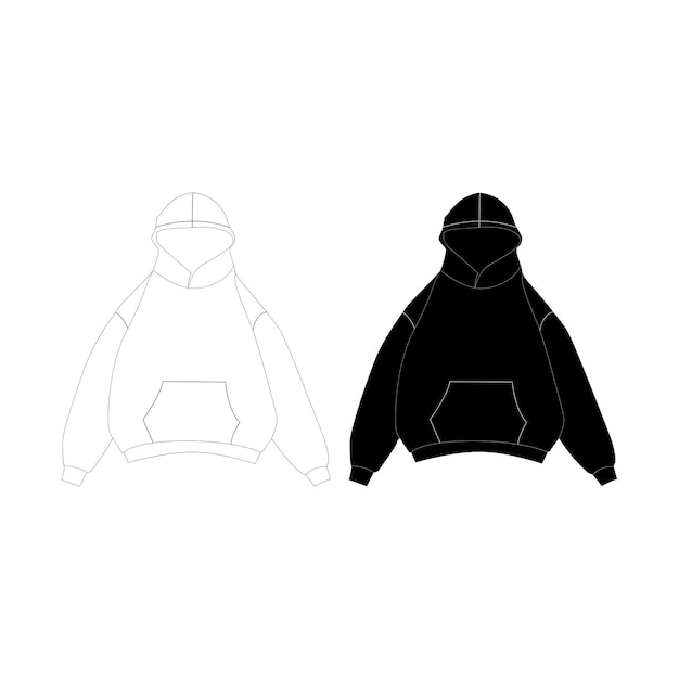 Vector white and black hoodie jumper template vector