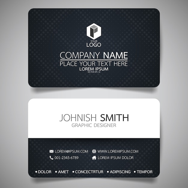 White and black layout business card template.