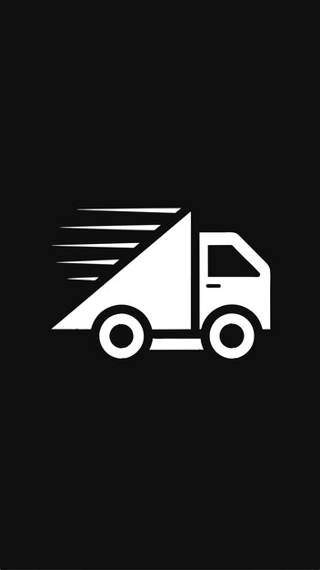 トラックの白と黒のロゴに白のロゴが付いている