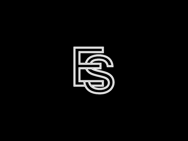 Vector white and black logo with the letter s on a black background