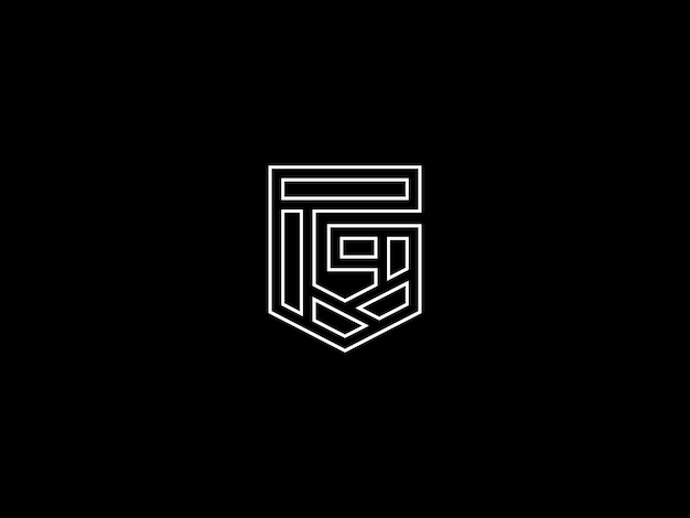 Premium Vector | White and black logo with the letter t on a black