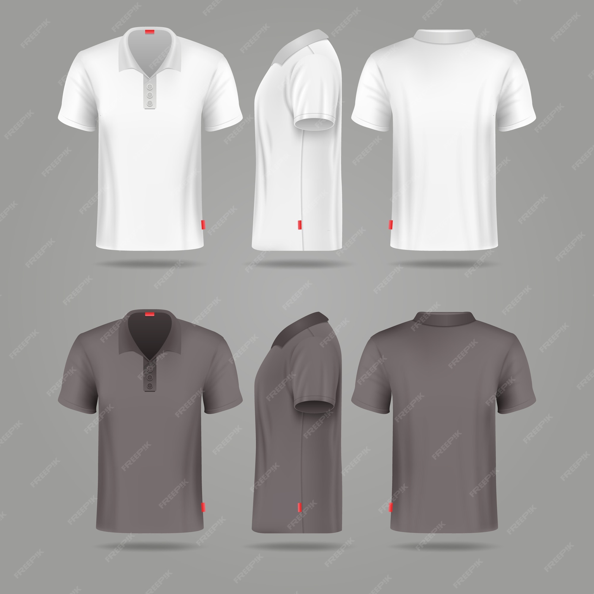 White Polo T Shirt Vector Illustration Front And Back View Empty Design ...
