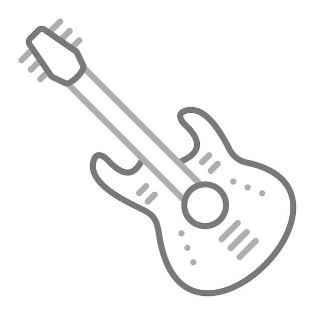 Vector a white and black picture of a guitar with a white background