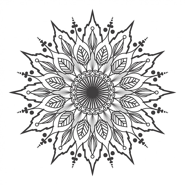 Mandala rotondo bianco e nero