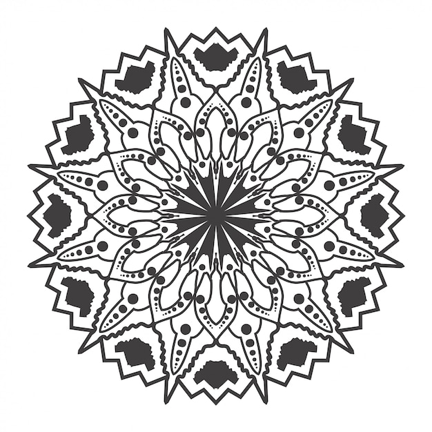 Mandala rotondo bianco e nero