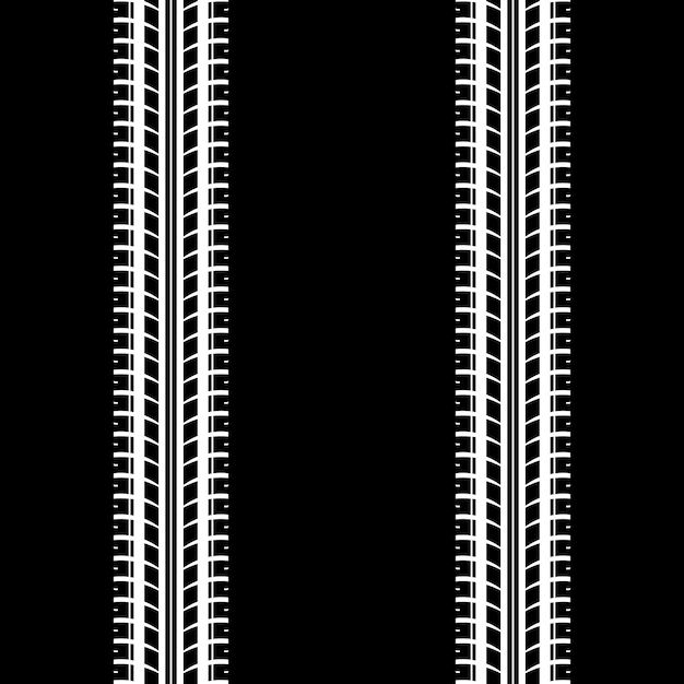 Бело-черная бесшовная дорожка из шин