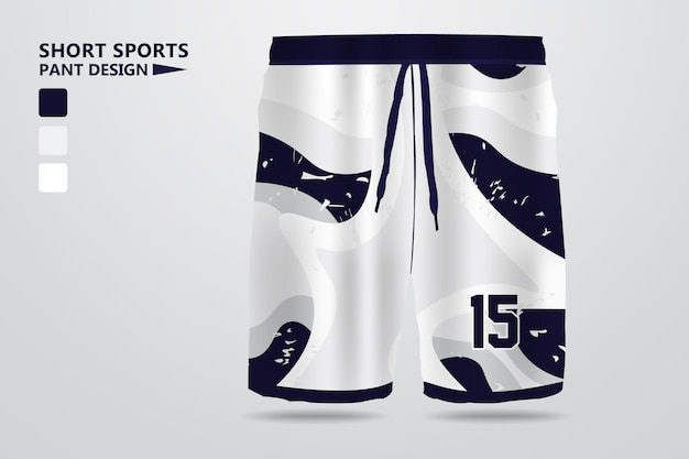 Vector white and black short sports pant design for football team