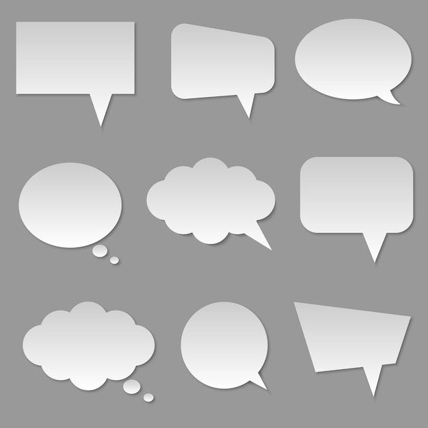 White blank cloud bubble speech isolated