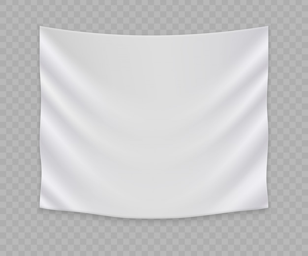 Vector white blank flag or banner template