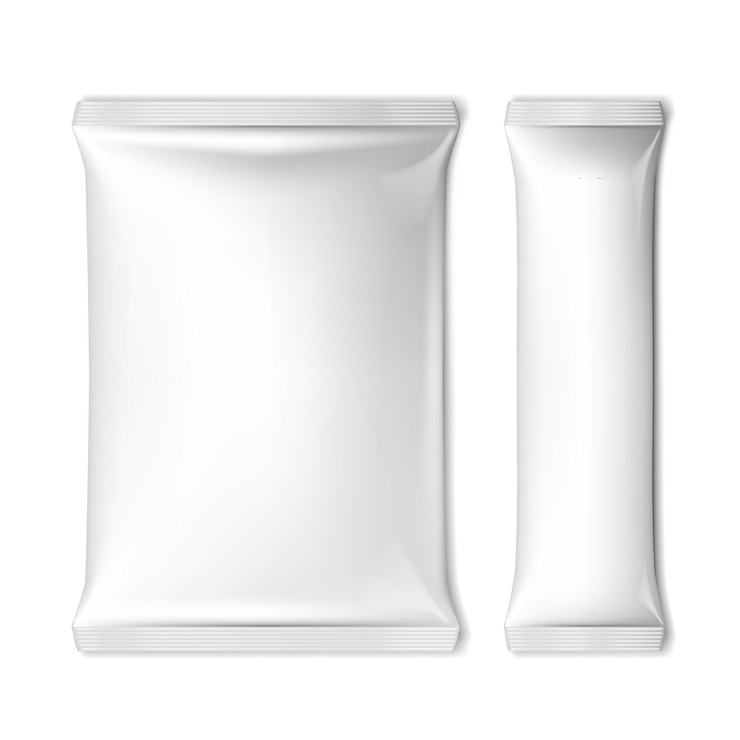 Vector white blank foil packaging for food or other