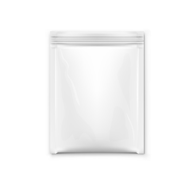 white blank foil pouch packaging for salt sugar sachet