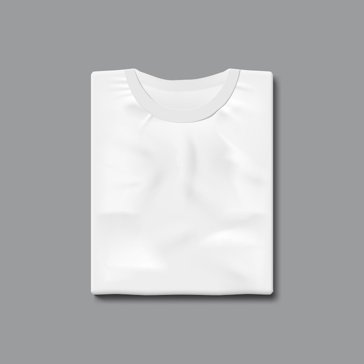 Vector 白い空の折りたたみtシャツのテンプレート トップビュー