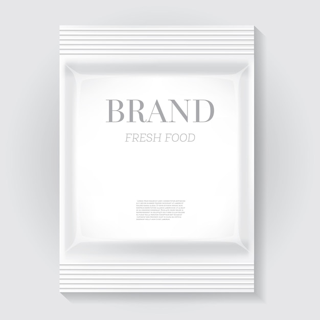 White blank food snack bag with copy space. vector illustration