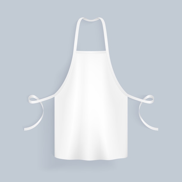 Белая пустая иллюстрация хлопка кухни изолировала иллюстрацию вектора. фартук защитный форменный для приготовления пищи