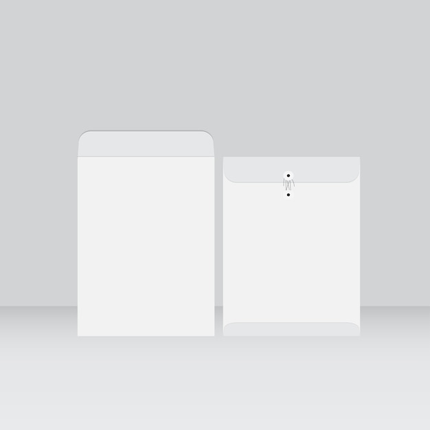 Vector white blank letter envelope mockup.