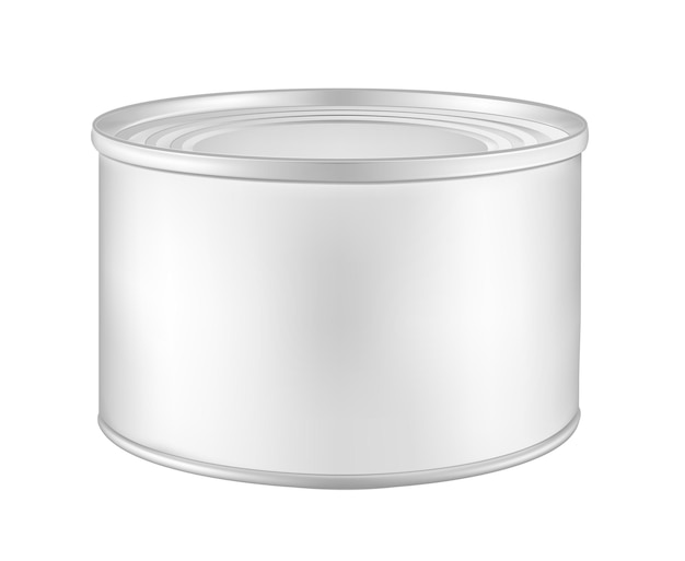 White blank metal tincan for soup fish beans and other products