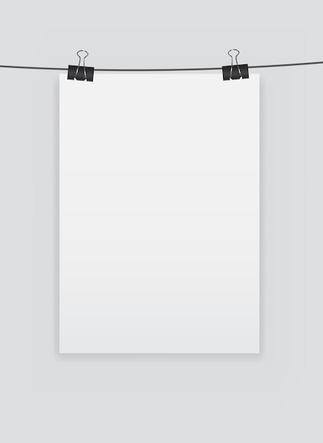 Vector white blank page with clip vector illustration