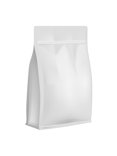 Vettore sacchetti campione bianchi vuoti per merci e prodotti