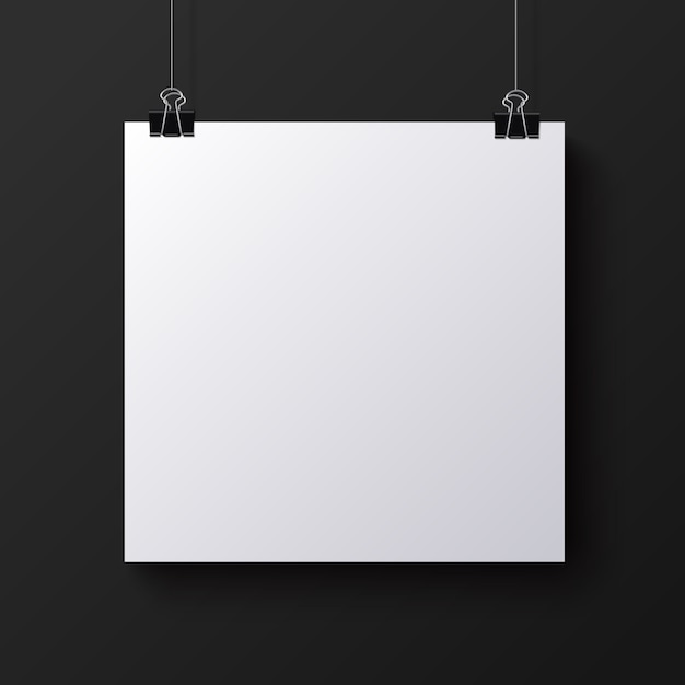 White blank square sheet of paper, mock-up