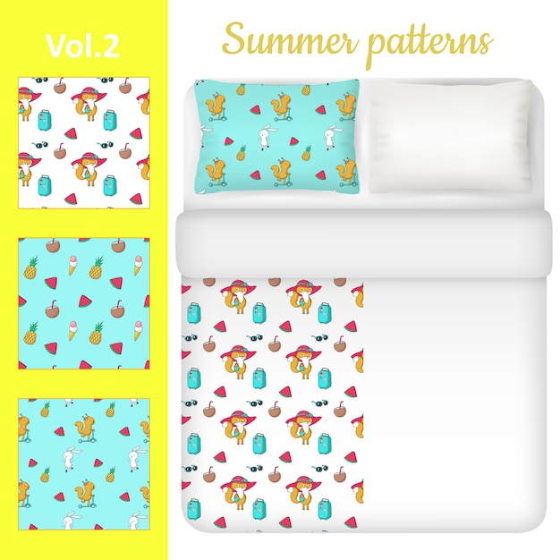 White blank and summer bed linen set