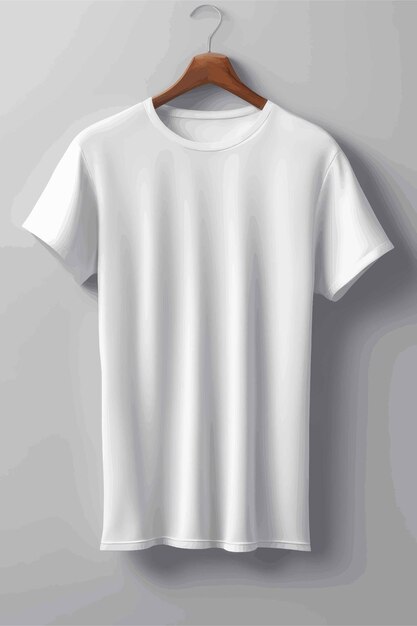 Vector white blank t shirt isolated on gray background mockt shirts 3 d renderingwhite blank t shir