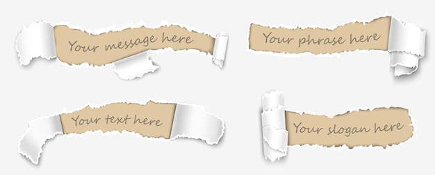 Vector white blank templates for message or note