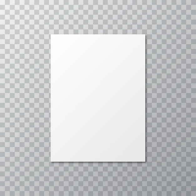 Vector white blank with shadow on a transparent