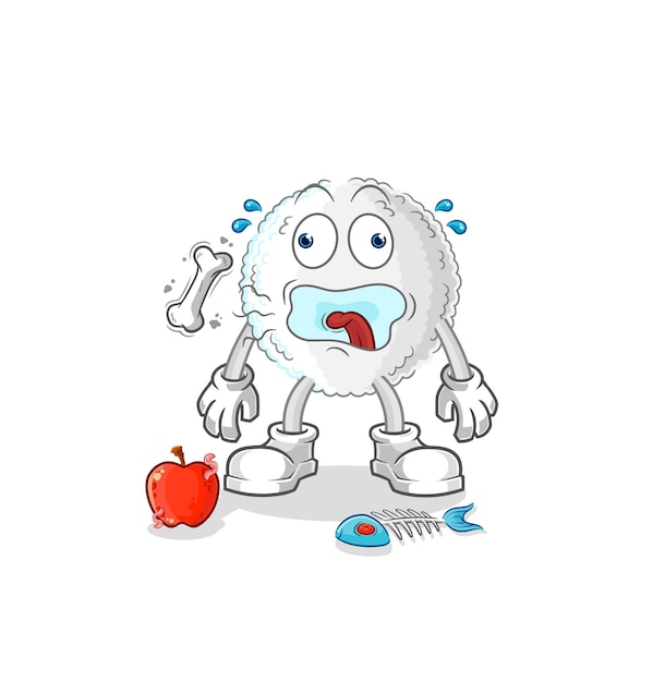 White blood burp mascot cartoon vector