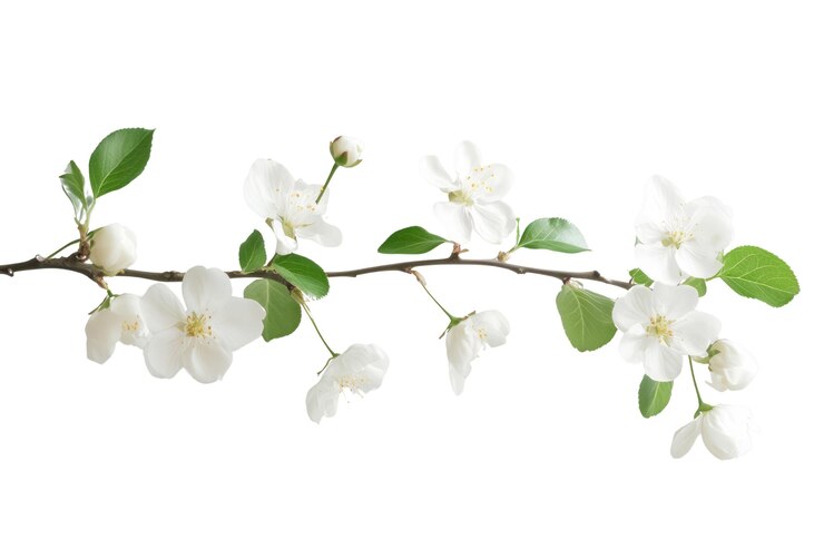 Vector white blossom branch