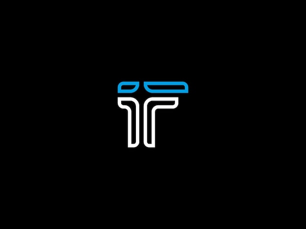 Premium Vector | White and blue letter t on a black background