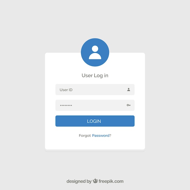 Vector white and blue login form