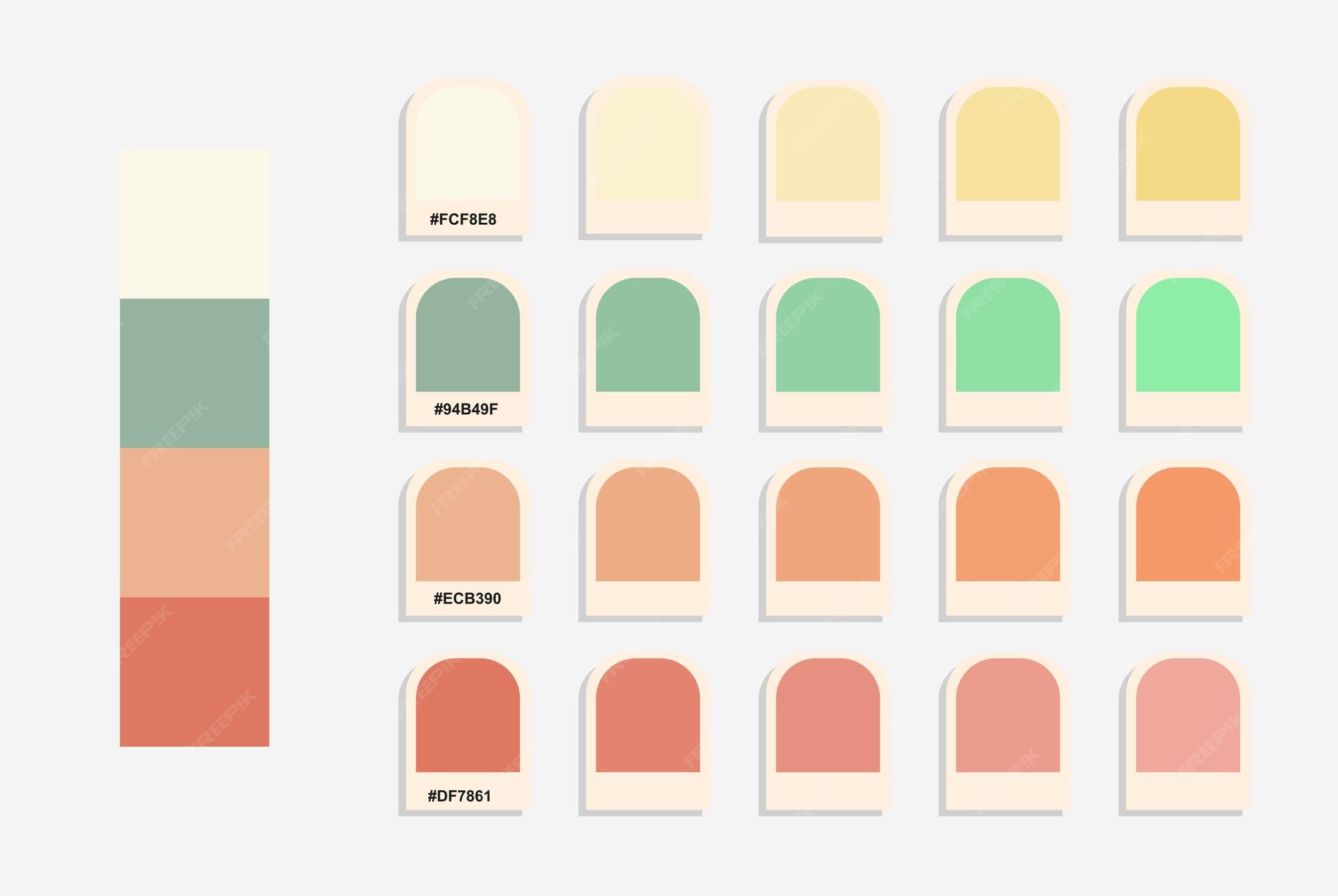 Premium Vector | White blue orange color palette calm and pastel colors