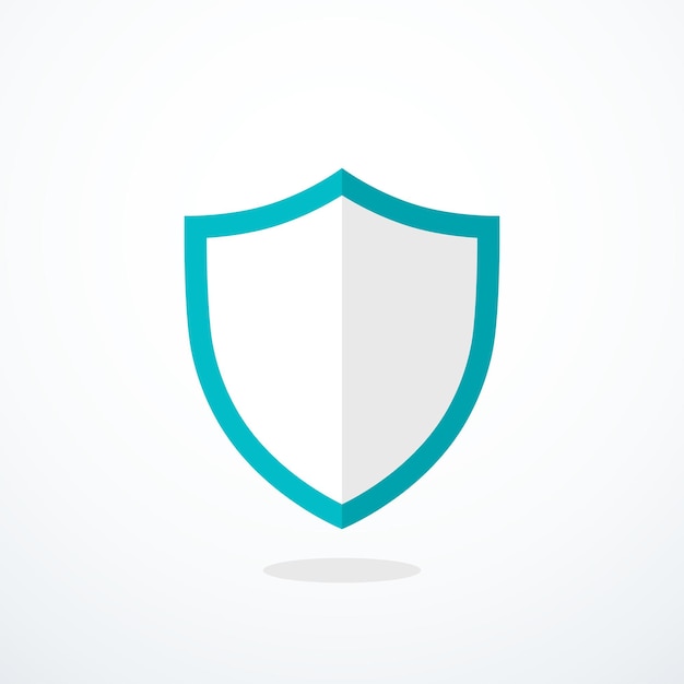 white and blue shield icon vector illustration
