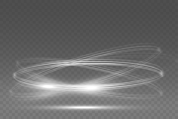 White blur trail wave circle silver line of light speedVector illustration