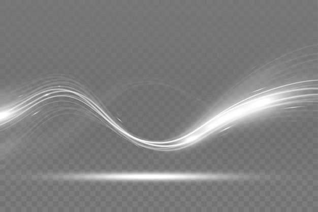 White blur trail wave circle silver line of light speedVector illustration