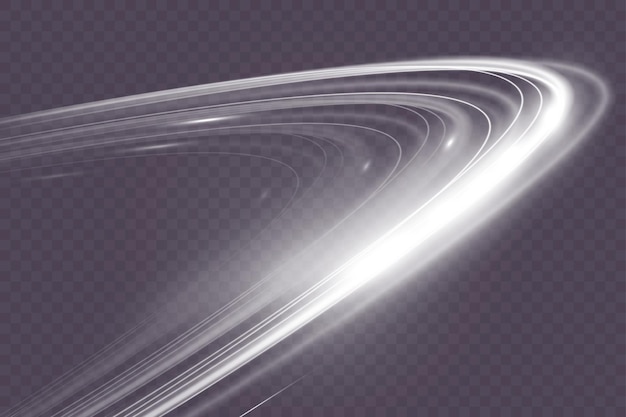White blur trail wave circle silver line of light speedVector illustration
