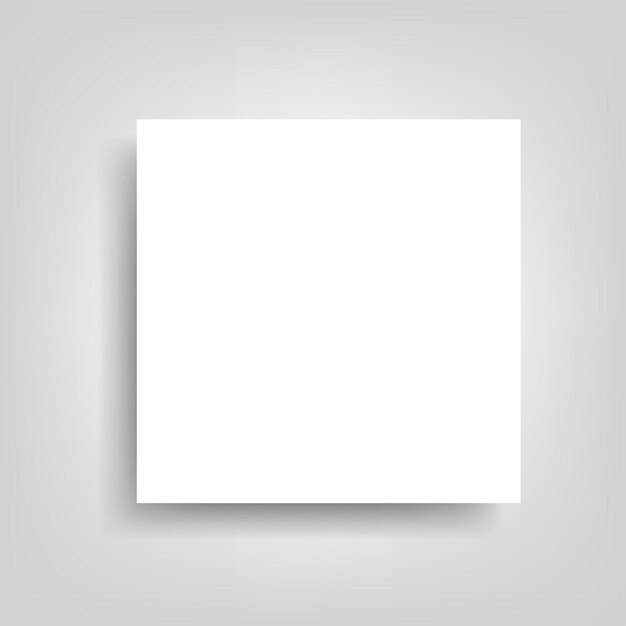 ベクトル 灰色の背景に影が付いた白板のバナー 軽い紙の背景のテンプレート 単純な正方形のデザインのモックアップ要素