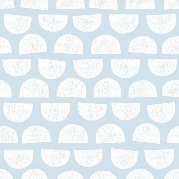 White boho shapes seamless pattern with white background.