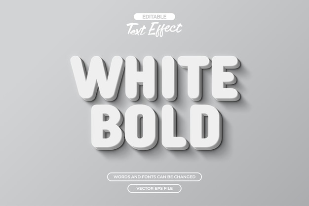 Vector white bold editable text effect