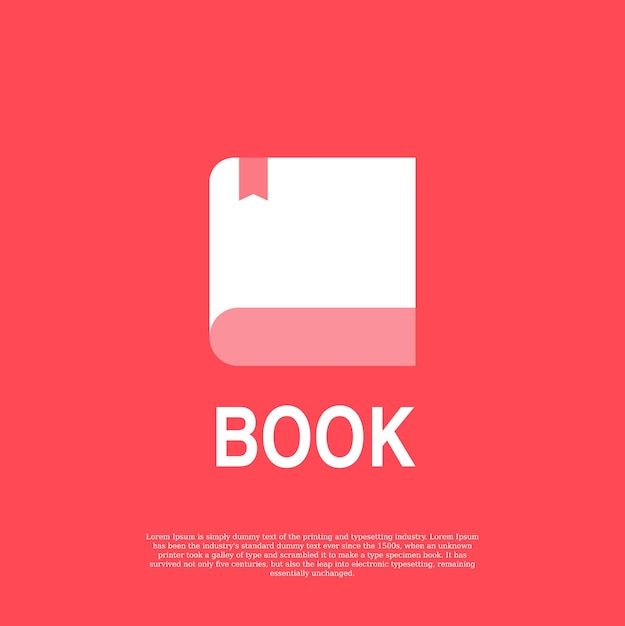 white book logo design on red background