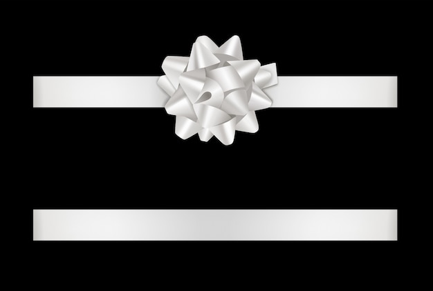 Vector white bow and ribbon